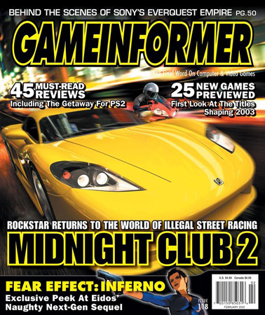 Midnight Club 2. Cover of Game Informer issue 118 from February 2003.