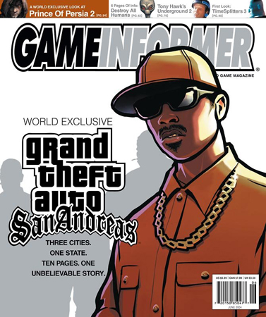 GTA: San Andreas. Cover of Game Informer issue 134 from June 2004.