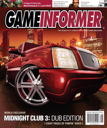 Midnight Club 3: Dub Edition. Cover of Game Informer issue 137 from September 2004.