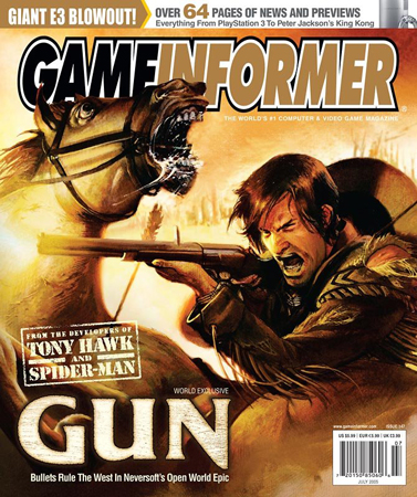 Gun, loved by all Red Dead fans. Cover of Game Informer issue 147 from July 2005.