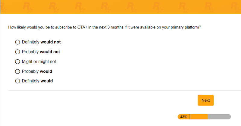 Опросник про GTA Online и GTA+.