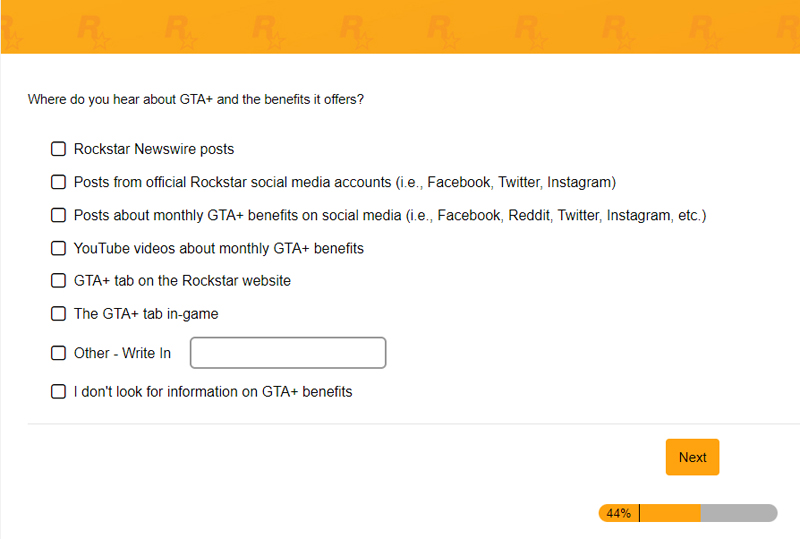 Опитувальник про GTA Online та GTA+.