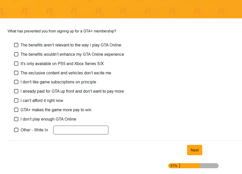 Опросник про GTA Online и GTA+.