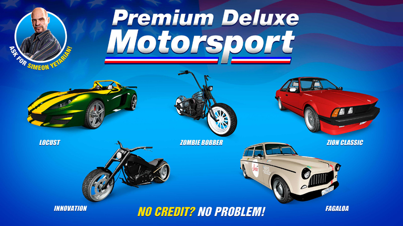 Vehicles in Premium Deluxe Motorsport this week.