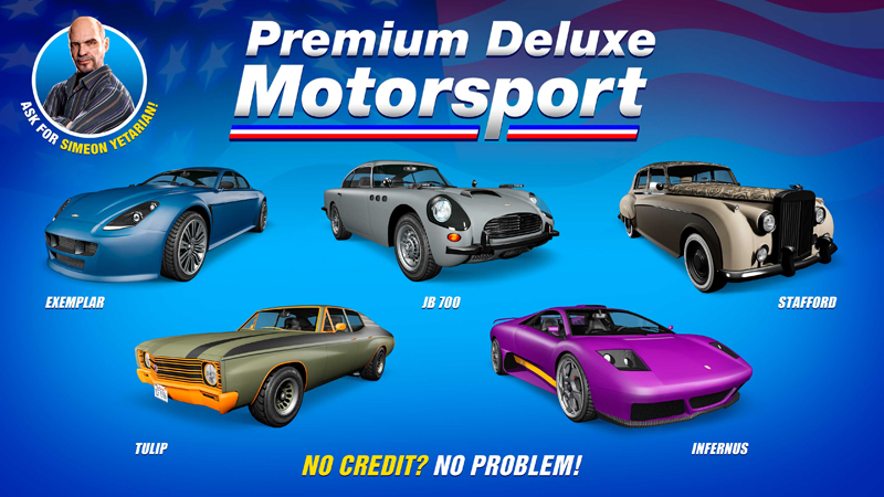 Vehicles in Premium Deluxe Motorsport this week.