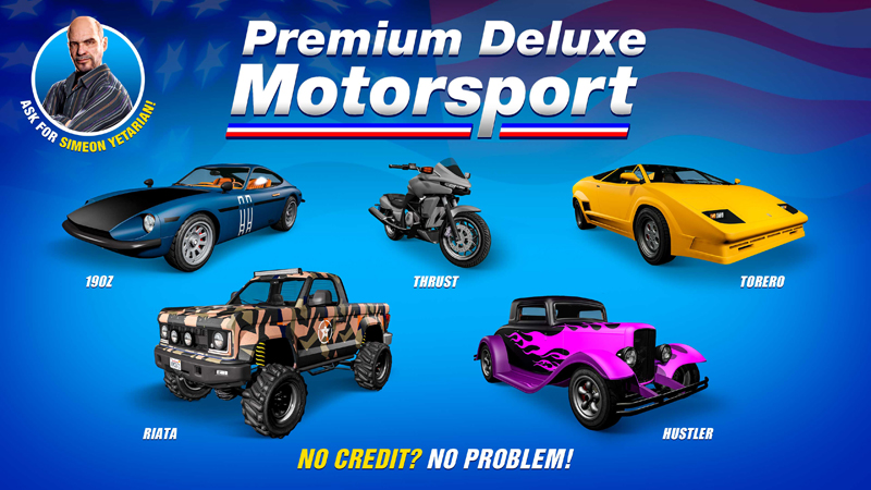 Транспорт в Premium Deluxe Motorsport цього тижня.