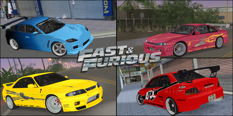 Cars from the first expansion to the Fast & Furious Car Pack.