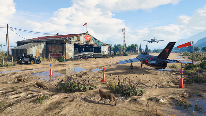 McKenzie Airfield in Grapeseed, occupied by players.