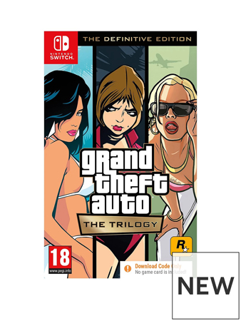 Cover of the new version of GTA: Trilogy — Definitive Edition for Nintendo Switch in Europe.