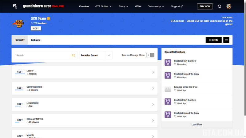 For crews, the main page is now Hierarchy.