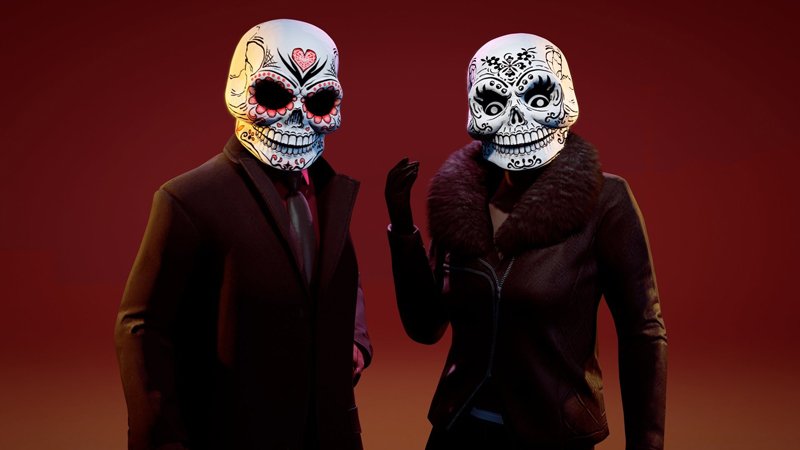 Romantic and Floral Calaca Masks.