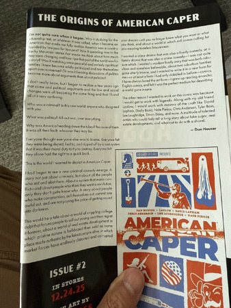 Первый выпуск комикса American Caper. Фото читателя.