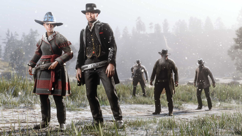 The forecast for December in Red Dead Online: snowfall and colder weather.