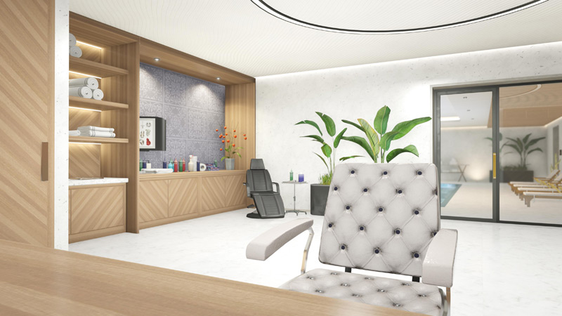 Частный салон красоты, где можно сменить причёску, макияж и провести другие косметические процедуры. Было бы неплохо иметь возможность редактировать внешний вид протагониста.