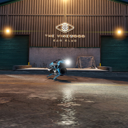 Pegassi Oppressor Mk II в автоклубі Вайнвуду.