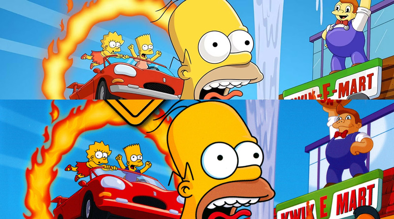Comparison of Simpsons Hit and Run artwork