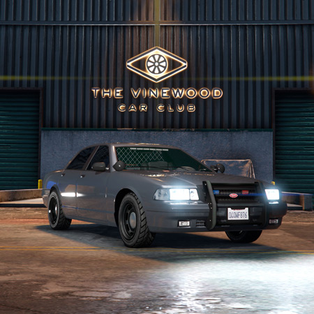 Vapid Unmarked Cruiser в автоклубе Вайнвуда.