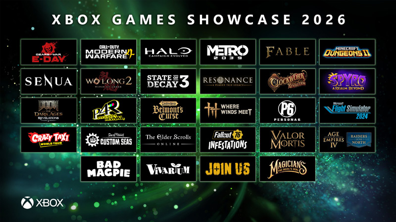 Games featured during Xbox Games Showcase 2026.