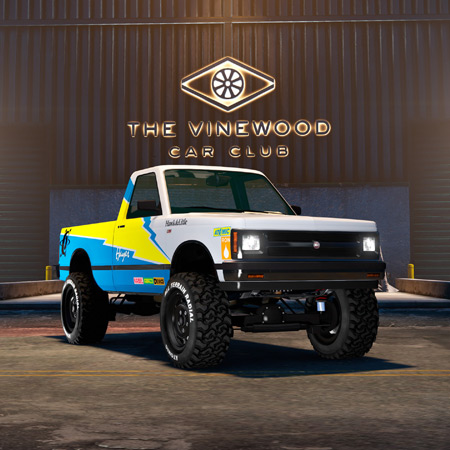 Declasse Walton L35 в раскраске Atomic Racing в автоклубе Вайнвуда.