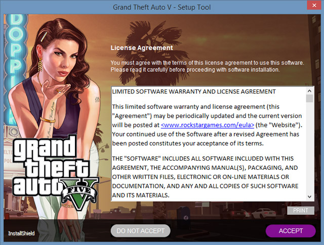 Скриншоты установщика GTA на ПК