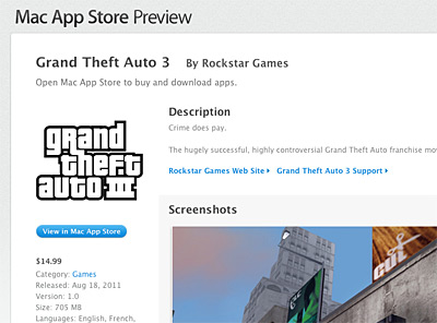 GTA3 для Mac App Store