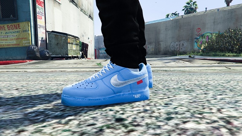 university blue off white air force 1