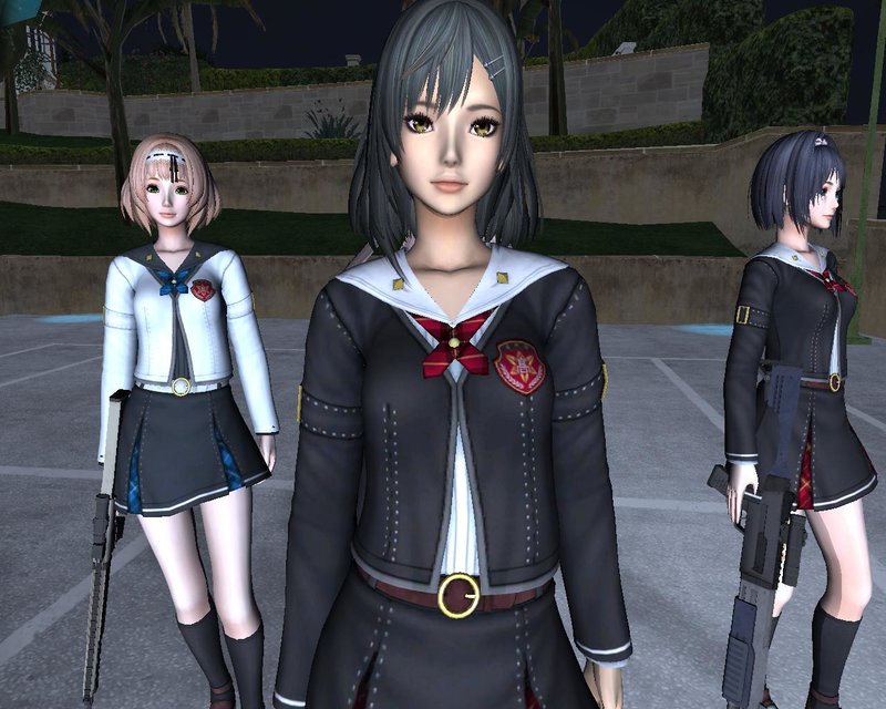 school girl zombie hunter outfits