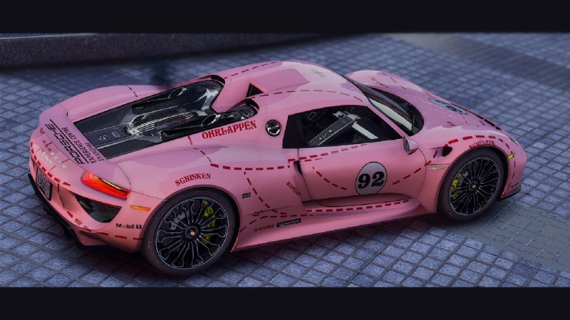 Porsche 918 Spyder Pink Pig Livery