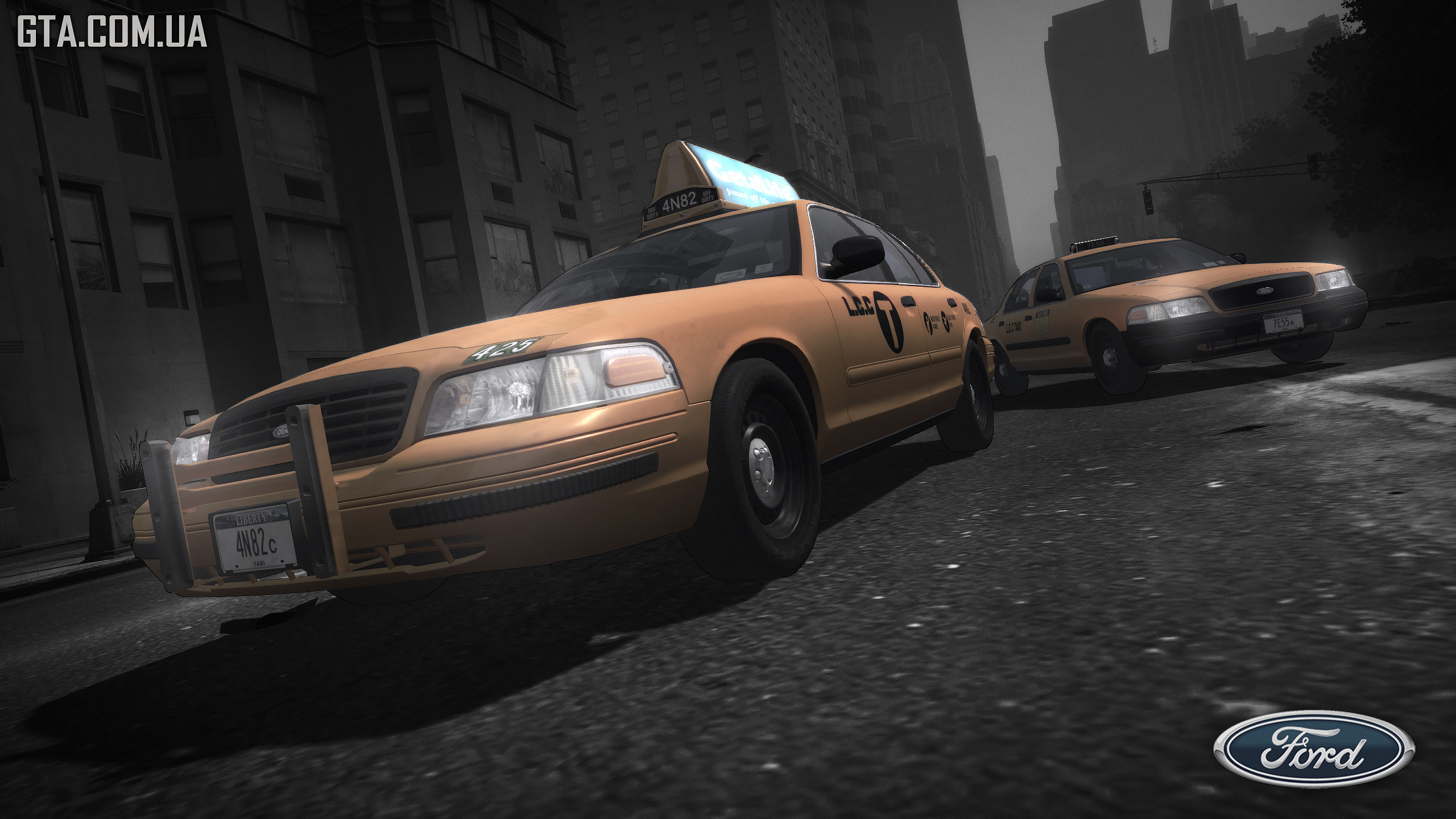 2001 Ford Crown Victoria LCC Taxi скачать для GTA 4