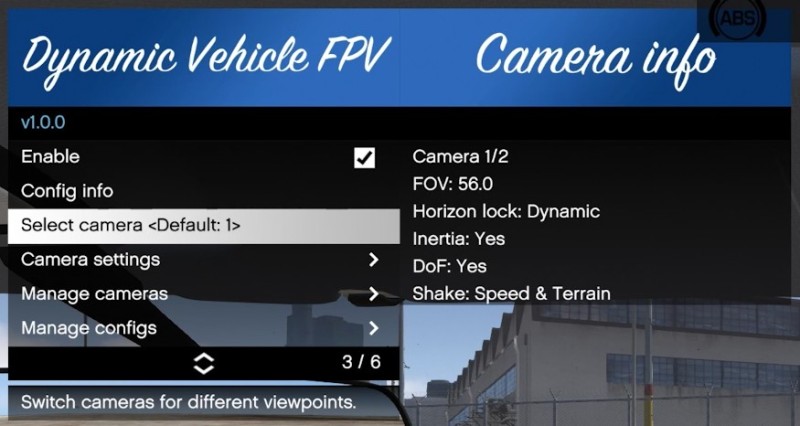Dynamic Vehicle First Person Camera v1.0.1
