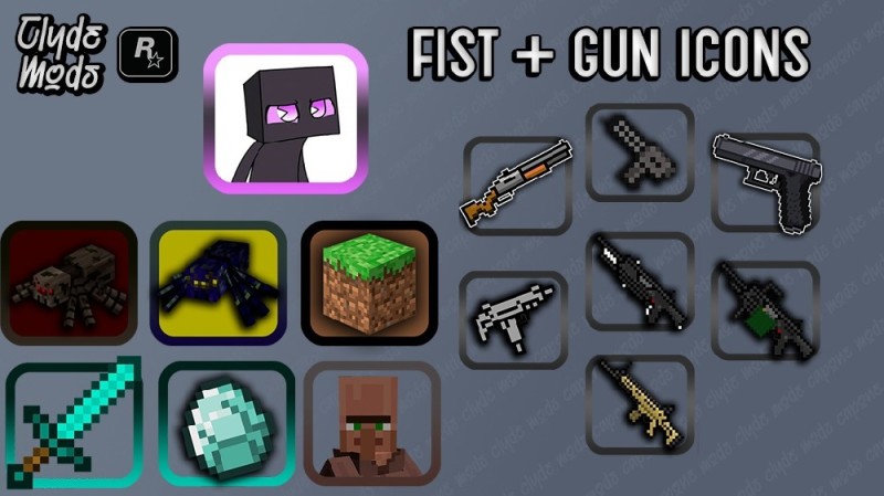 Fists + Gun Icons Pack