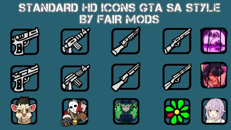 Standard HD Icons GTA SA Style Pack