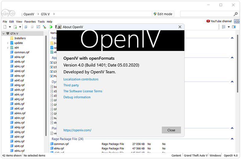 OpenIV v4.1 (Build 1502) Offline