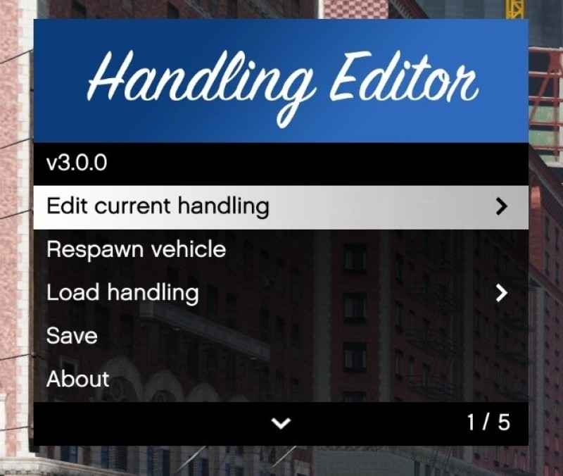 Real Time Handling Editor v3.0.0