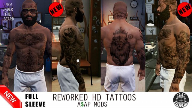 HD Tattoos for Trevor Franklin & Michael v1.8