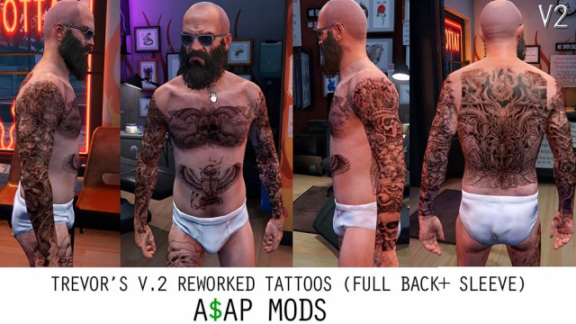 HD Tattoos for Trevor Franklin & Michael v1.8