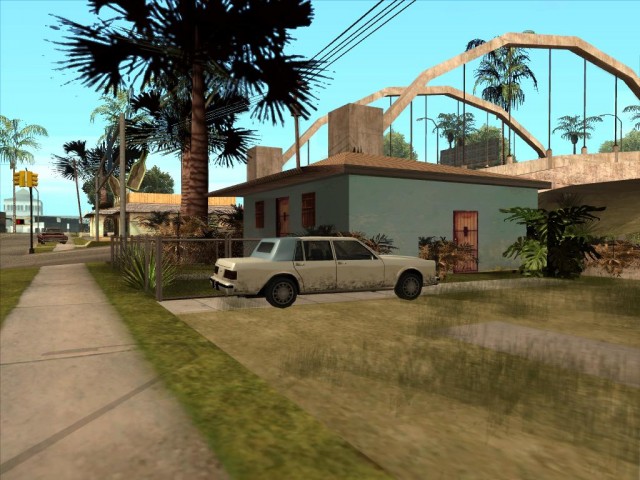 Припаркованный транспорт на Грув Стрит	