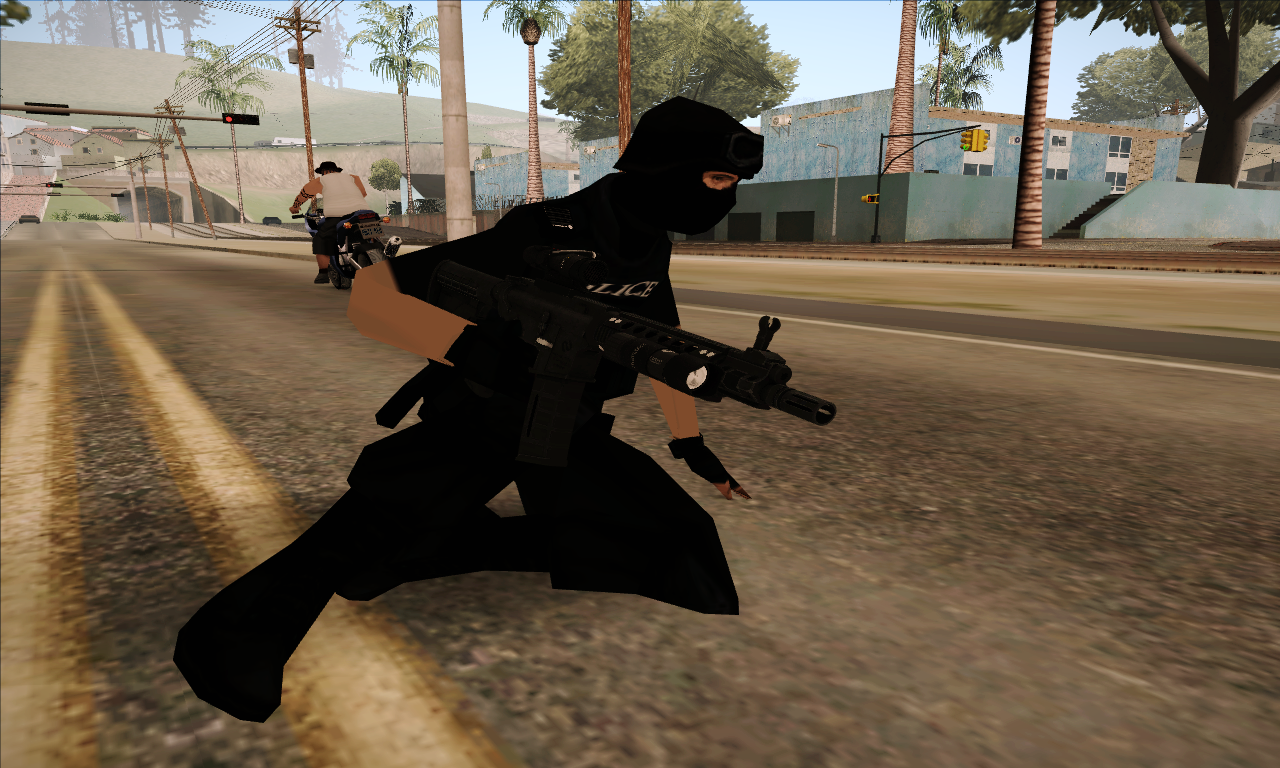 Скачать M4A1 SWAT (ACOG, Flashlight) для GTA: San Andreas.