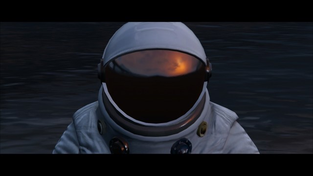 Non-transparent Visor for Movie Astronaut
