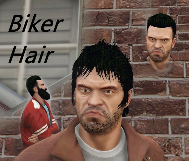 New biker hair for Trev v1.0