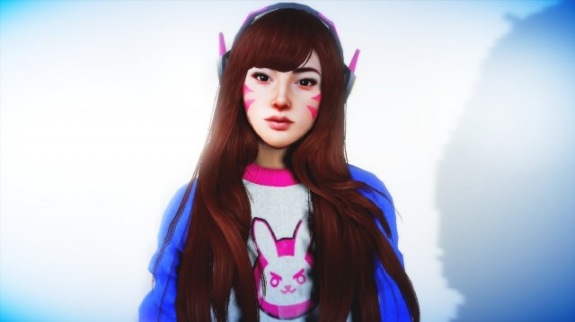 D.Va Haircut and Headset For MP Female v1.0